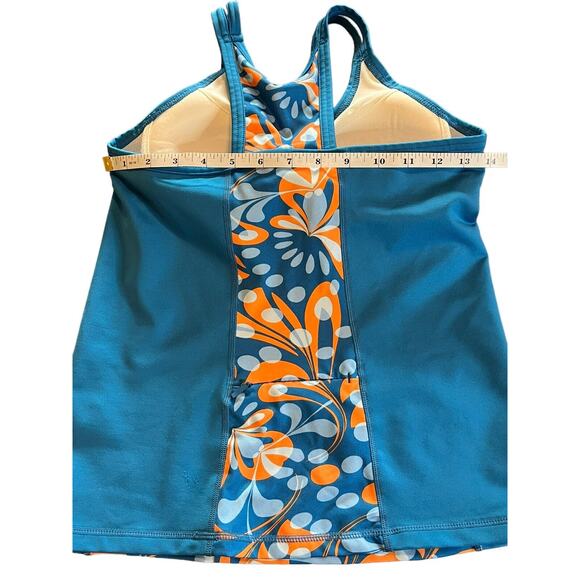 Brooks Blue Orange Floral Racerback Sports Tank Top Women’s Size Small - Picture 5 of 11
